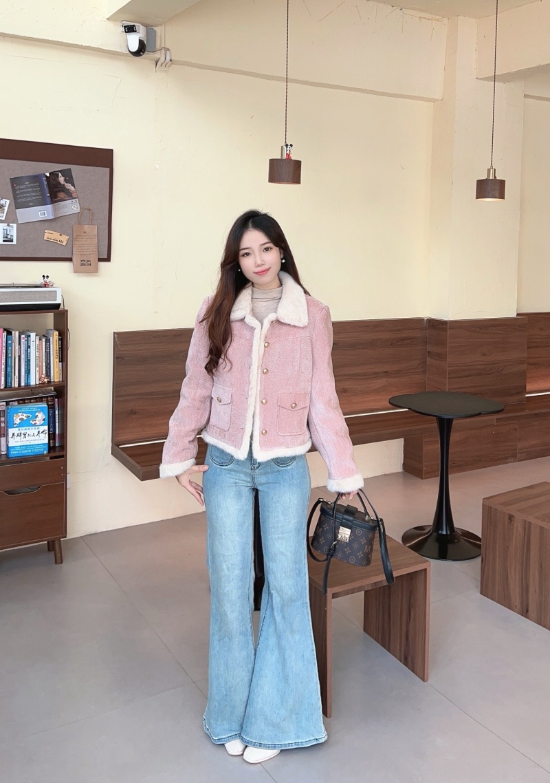 Thickened Fleece Small Turn-Down Collar Coat Fashionable Refined Xiaoxiang Style Short Top New Elegant High-End Feel Autumn Winter - Image 4